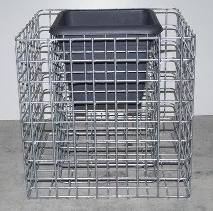 Colonne de fleurs hauteur 42 cm surface de base 42 x 42 cm MW 5 x 5 cm, galvanisé à chaud, pot inclus