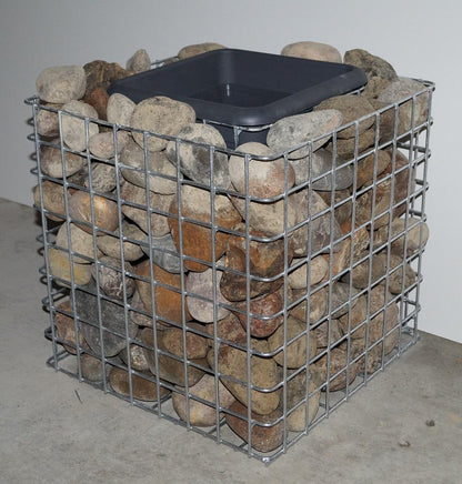 Colonne de fleurs hauteur 42 cm surface de base 42 x 42 cm MW 5 x 5 cm, galvanisé à chaud, pot inclus