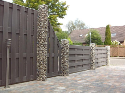 Coluna de gabião quadrada 22 cm x 22 cm, 80 cm de altura, PM 5 cm x 5 cm