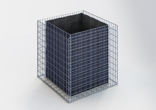 Högbädd, fyrkantig 100 cm x 100 cm x 100 cm (L x H x D), maskstorlek 5 x 10 cm, väggtjocklek 10 cm