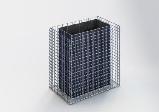 Högbädd, fyrkantig 100 cm x 100 cm x 60 cm (L x H x D), maskstorlek 5 x 5 cm, väggtjocklek 10 cm