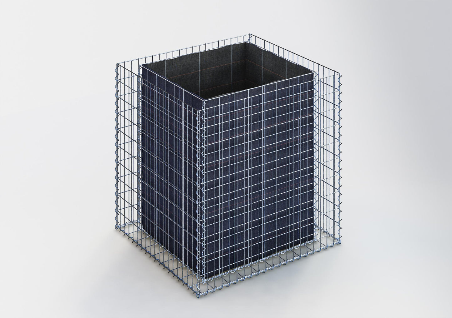 Letto rialzato rettangolare 100 cm x 100 cm x 90 cm (L x H x P), dimensione della rete 5 x 10 cm, spessore delle pareti 10 cm