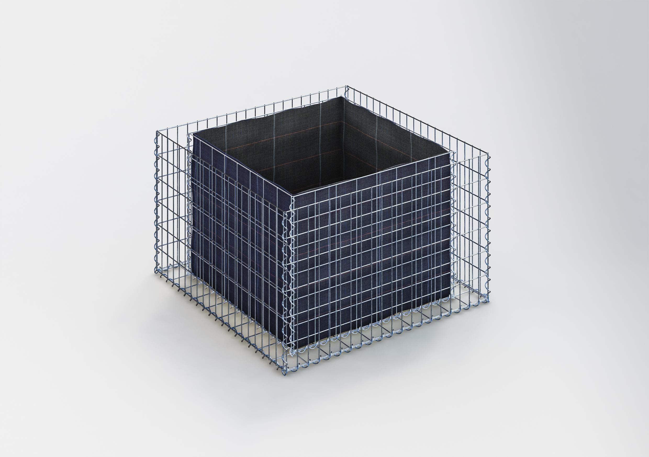 Letto rialzato rettangolare 100 cm x 60 cm x 100 cm (L x H x P), dimensione della rete 5 x 10 cm, spessore delle pareti 10 cm