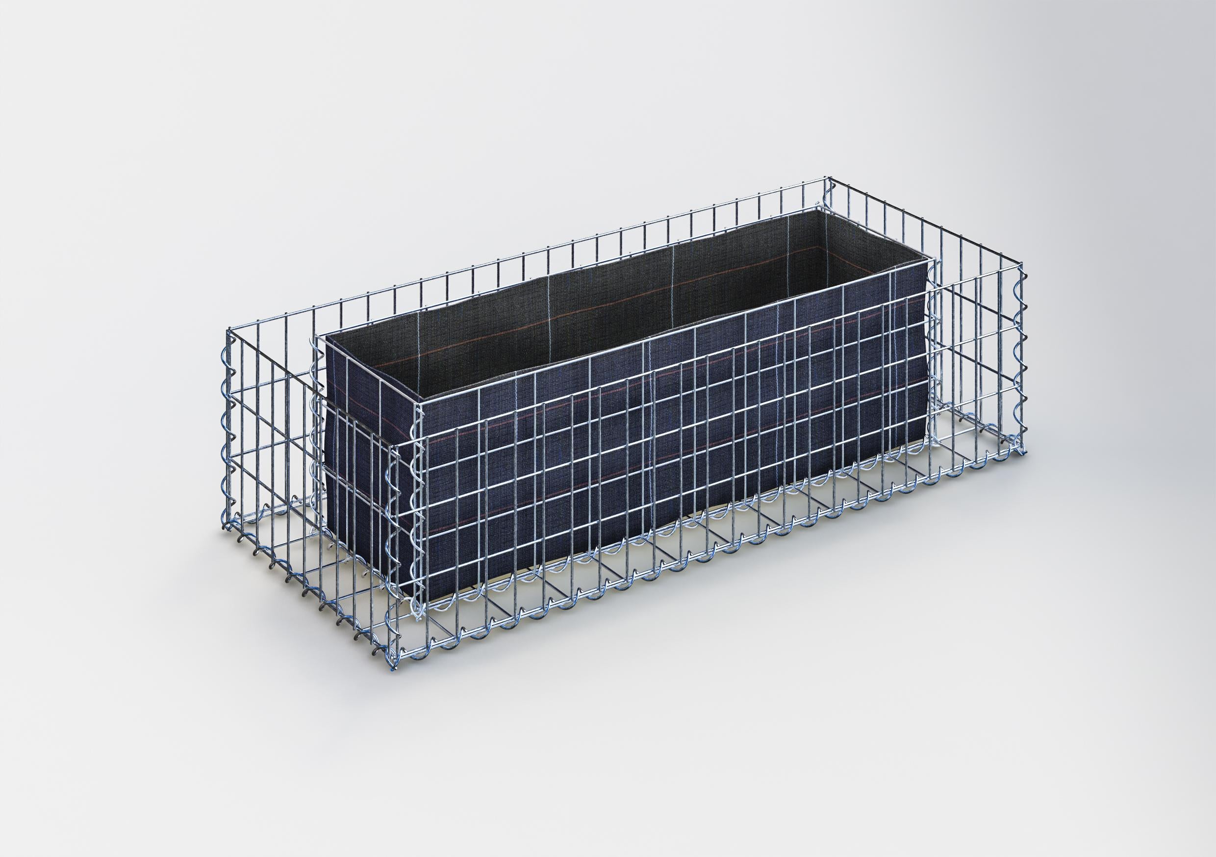Højseng firkantet 120 cm x 30 cm x 50 cm (L x H x D), maskestørrelse 5 x 10 cm, vægtykkelse 10 cm