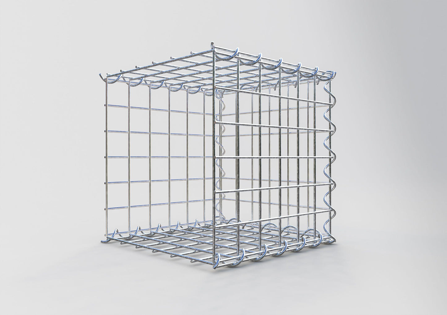 Gabion rapporté type 2 30 cm x 30 cm x 30 cm (L x H x P), mailles 5 cm x 5 cm, spirale