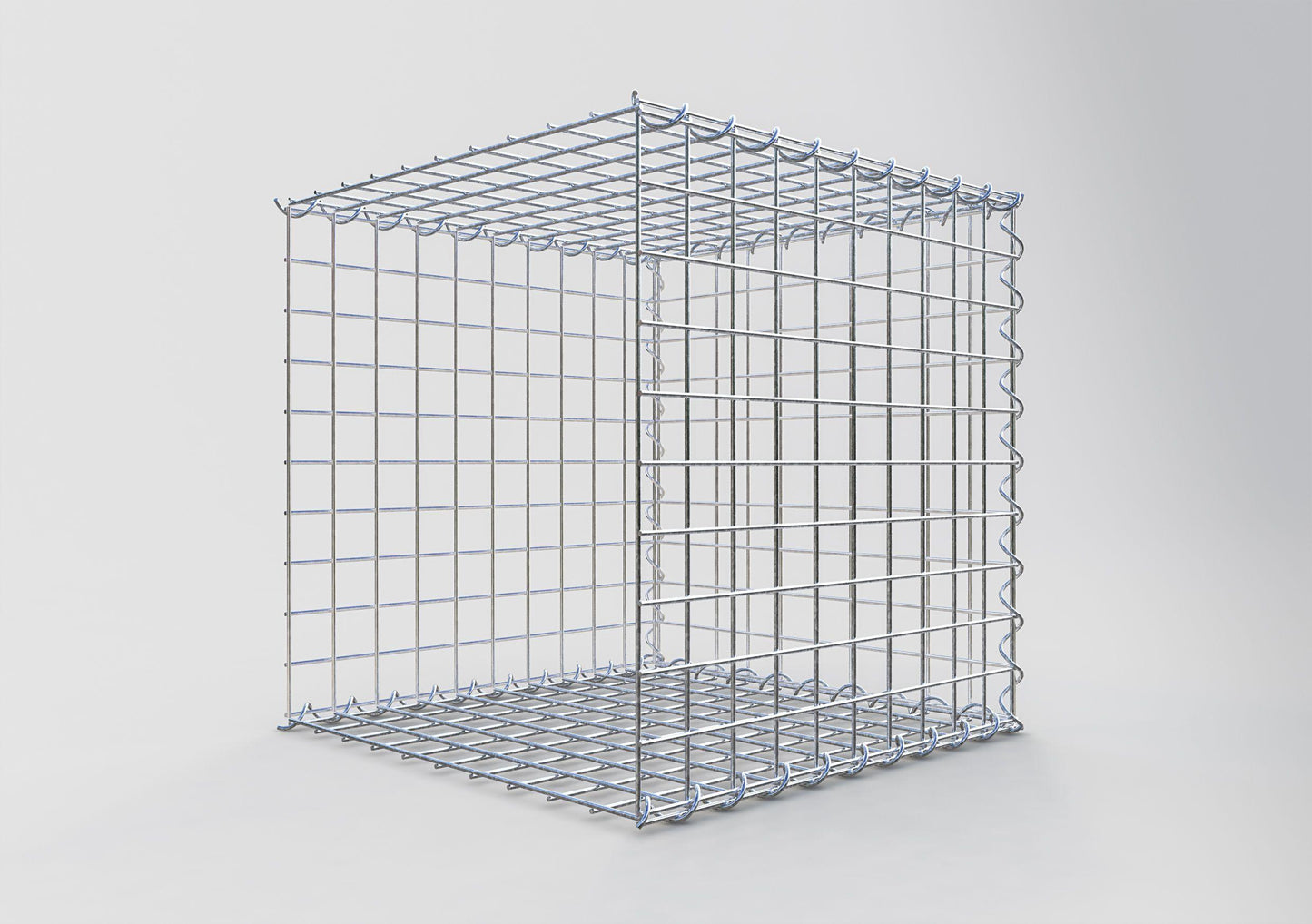 Gavión adulto tipo 2 50 cm x 50 cm x 50 cm (largo x alto x profundidad), tamaño de malla 5 cm x 5 cm, espiral