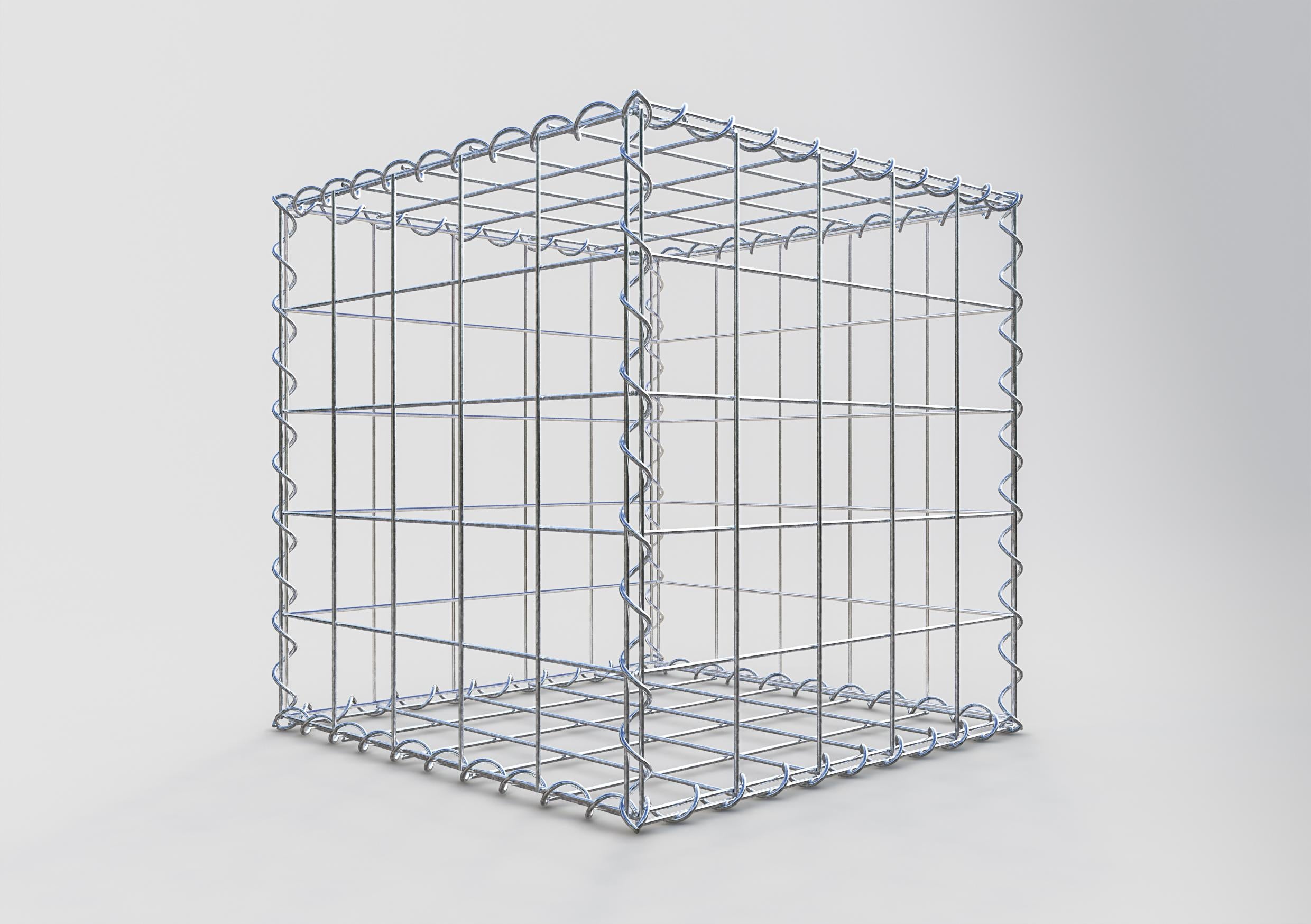 Gabion 50 cm x 50 cm x 50 cm (L x H x P), maille 10 cm x 10 cm, spirale