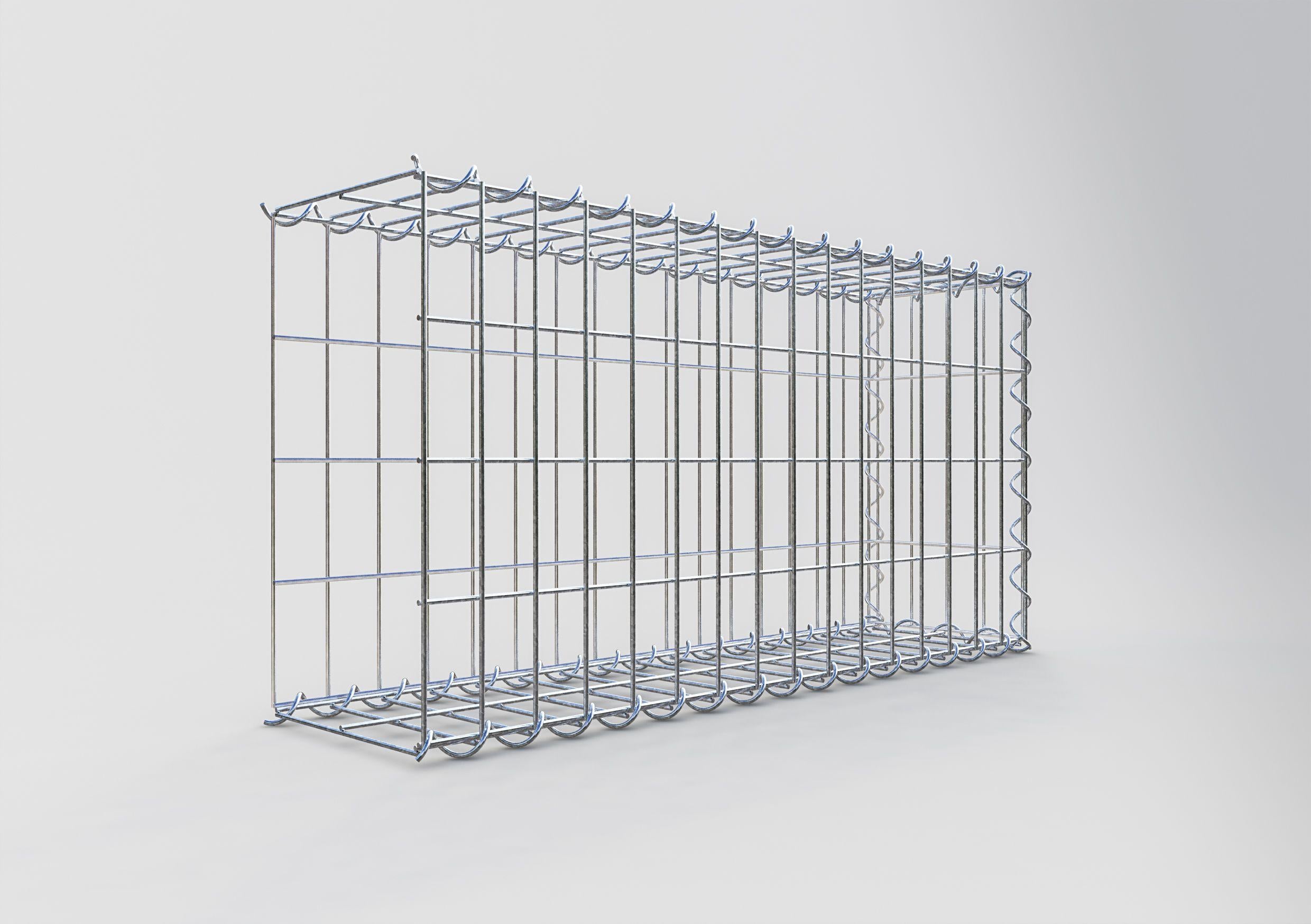 Gabion monté type 2 80 cm x 40 cm x 20 cm (L x H x P), maille 5 cm x 10 cm, spirale