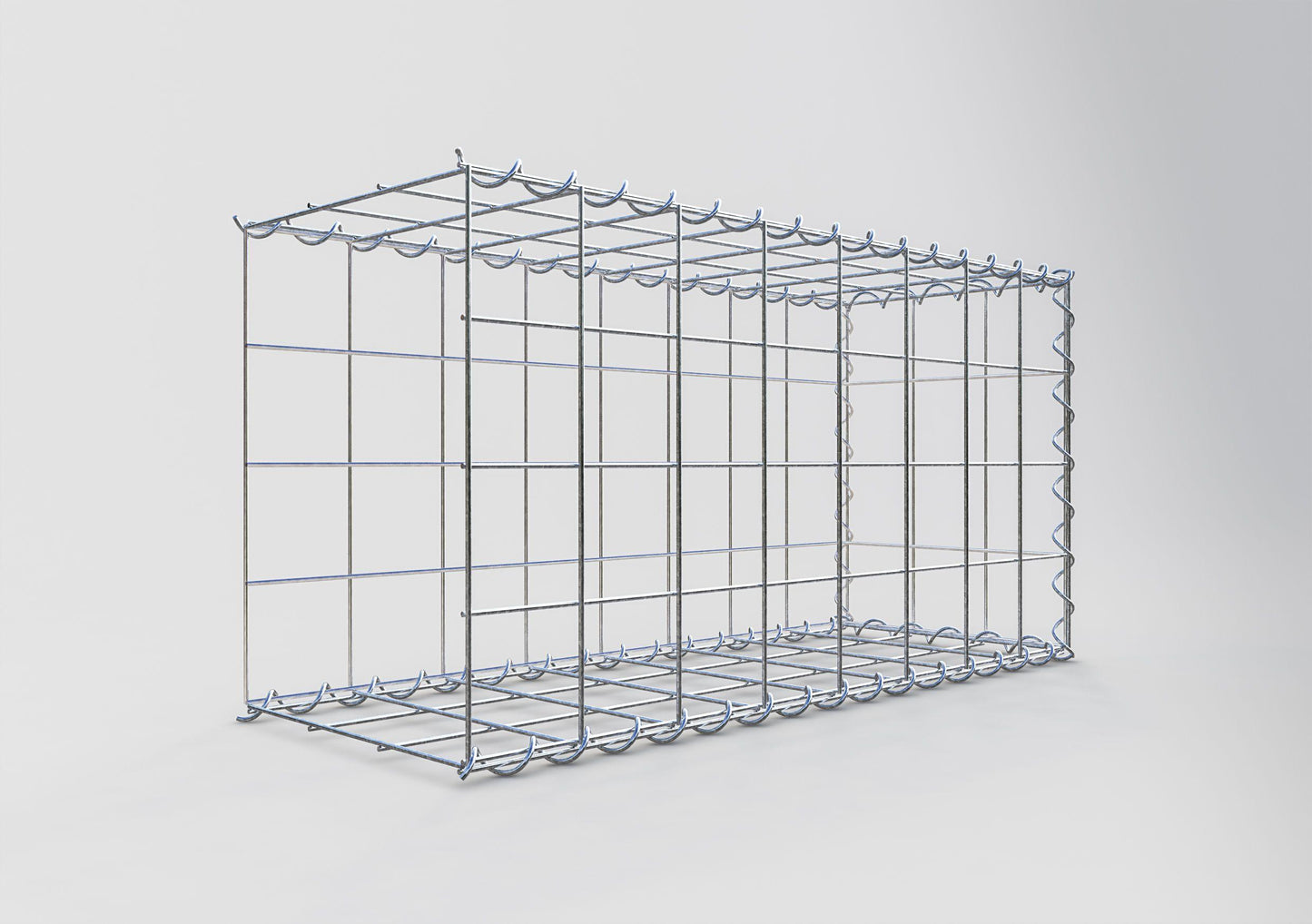 Gabion rapporté type 2 80 cm x 40 cm x 30 cm (L x H x P), mailles 10 cm x 10 cm, spirale