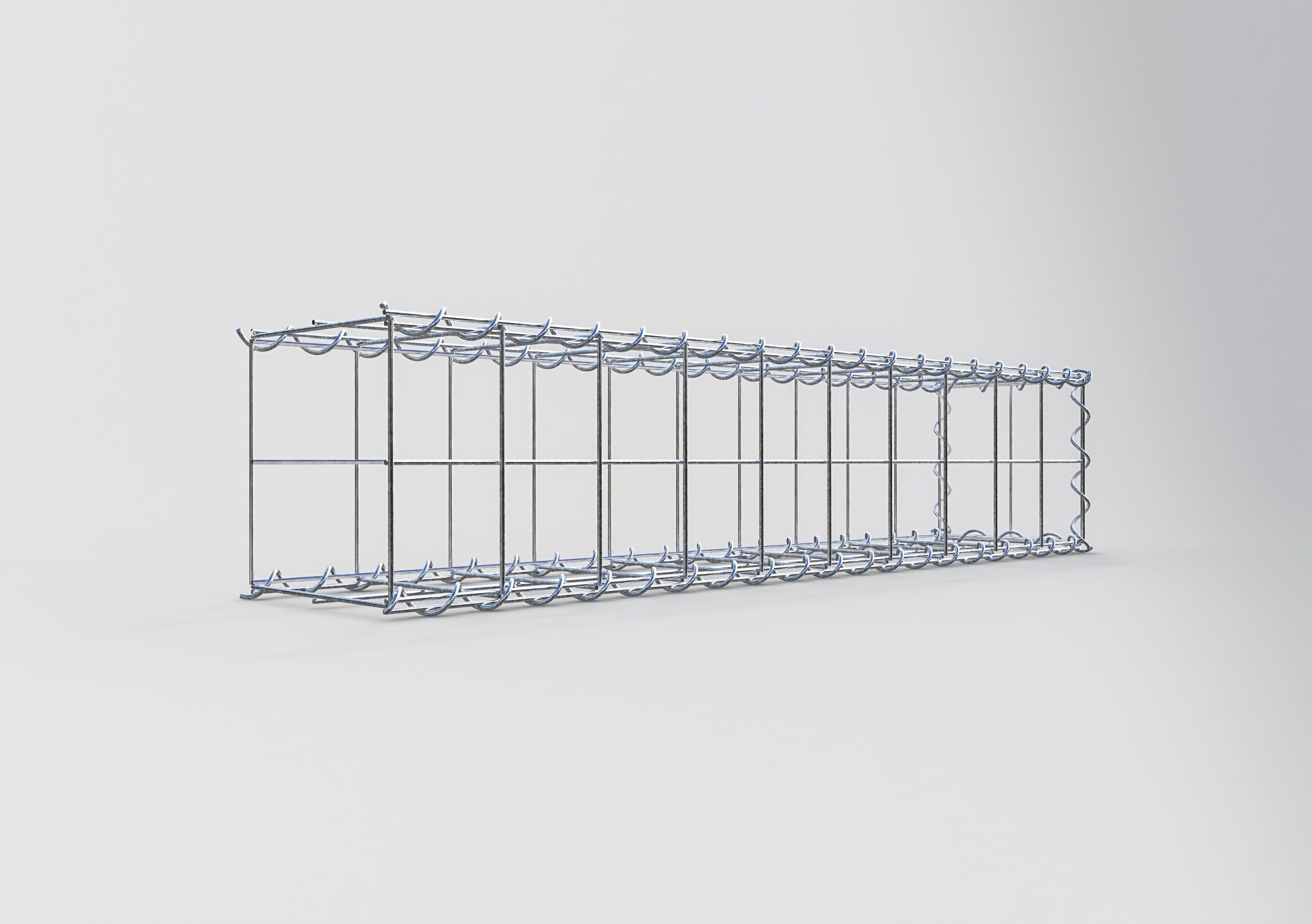Opvokset gabion type 2 100 cm x 20 cm x 20 cm (L x H x D), maskestørrelse 10 cm x 10 cm, spiral