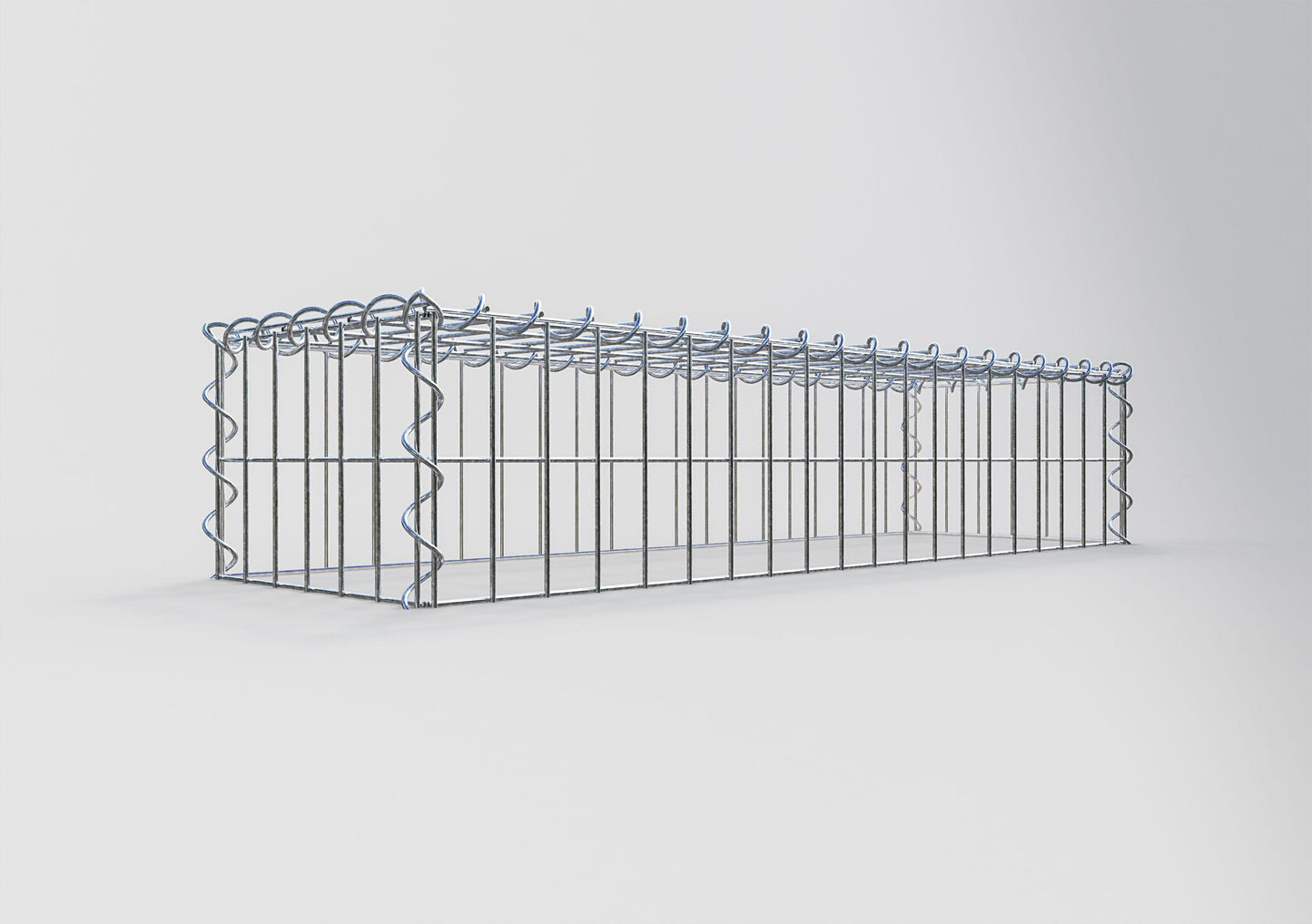 Opvokset gabion type 3 100 cm x 20 cm x 30 cm (L x H x D), maskestørrelse 5 cm x 10 cm, spiral