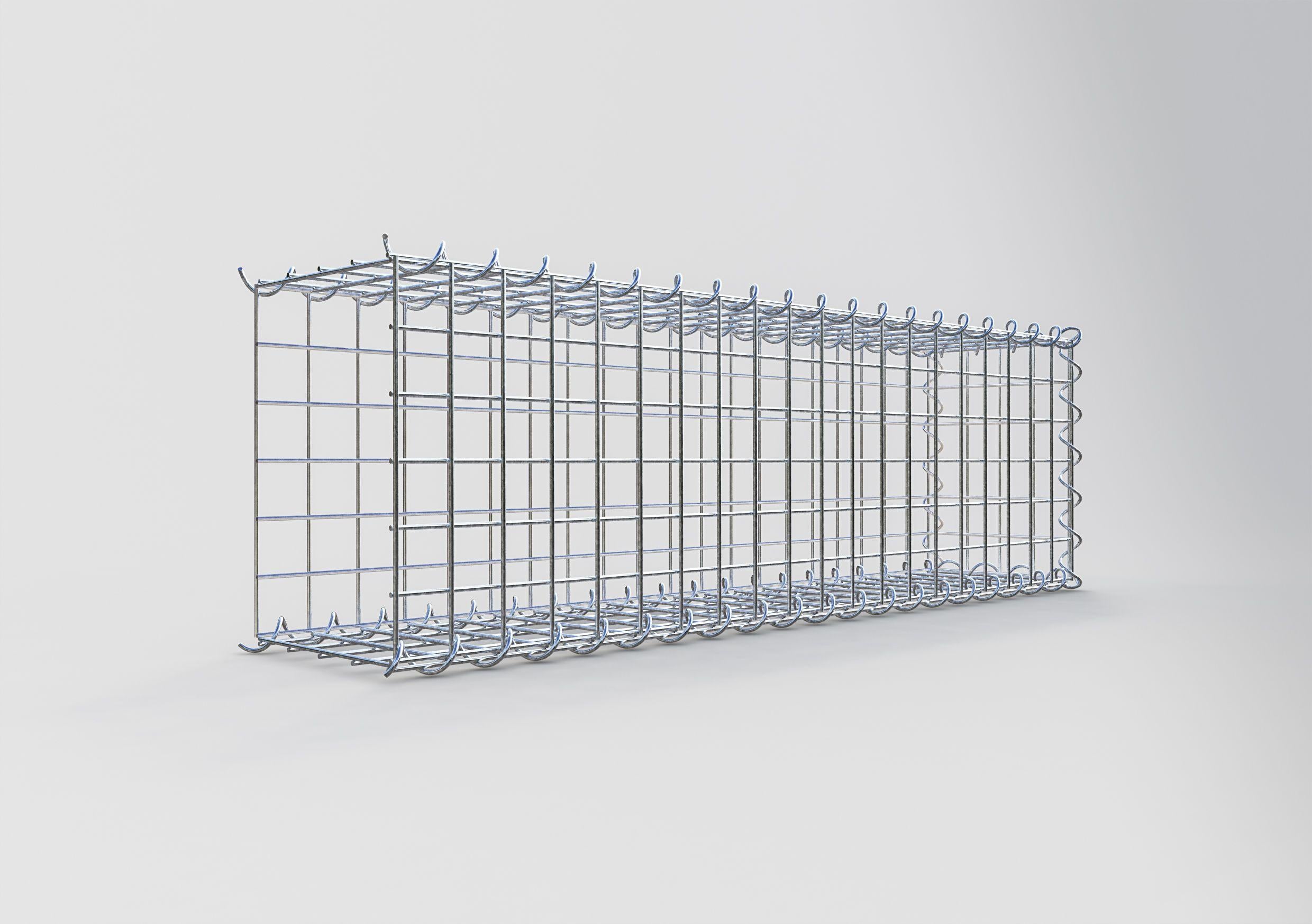 Gabion sur toile type 2 100 cm x 30 cm x 20 cm (L x H x P), maille 5 cm x 5 cm, spirale