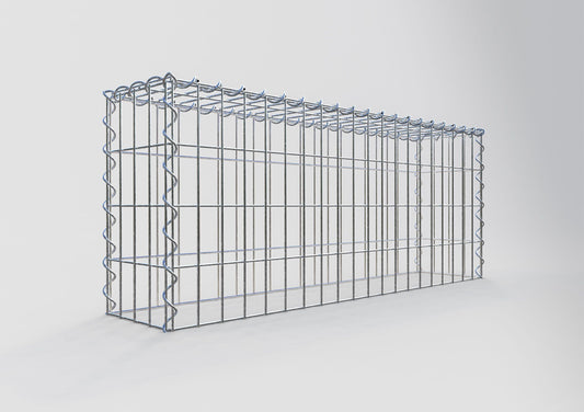 Gabion rapporté type 3 100 cm x 40 cm x 20 cm (L x H x P), mailles 5 cm x 10 cm, spirale