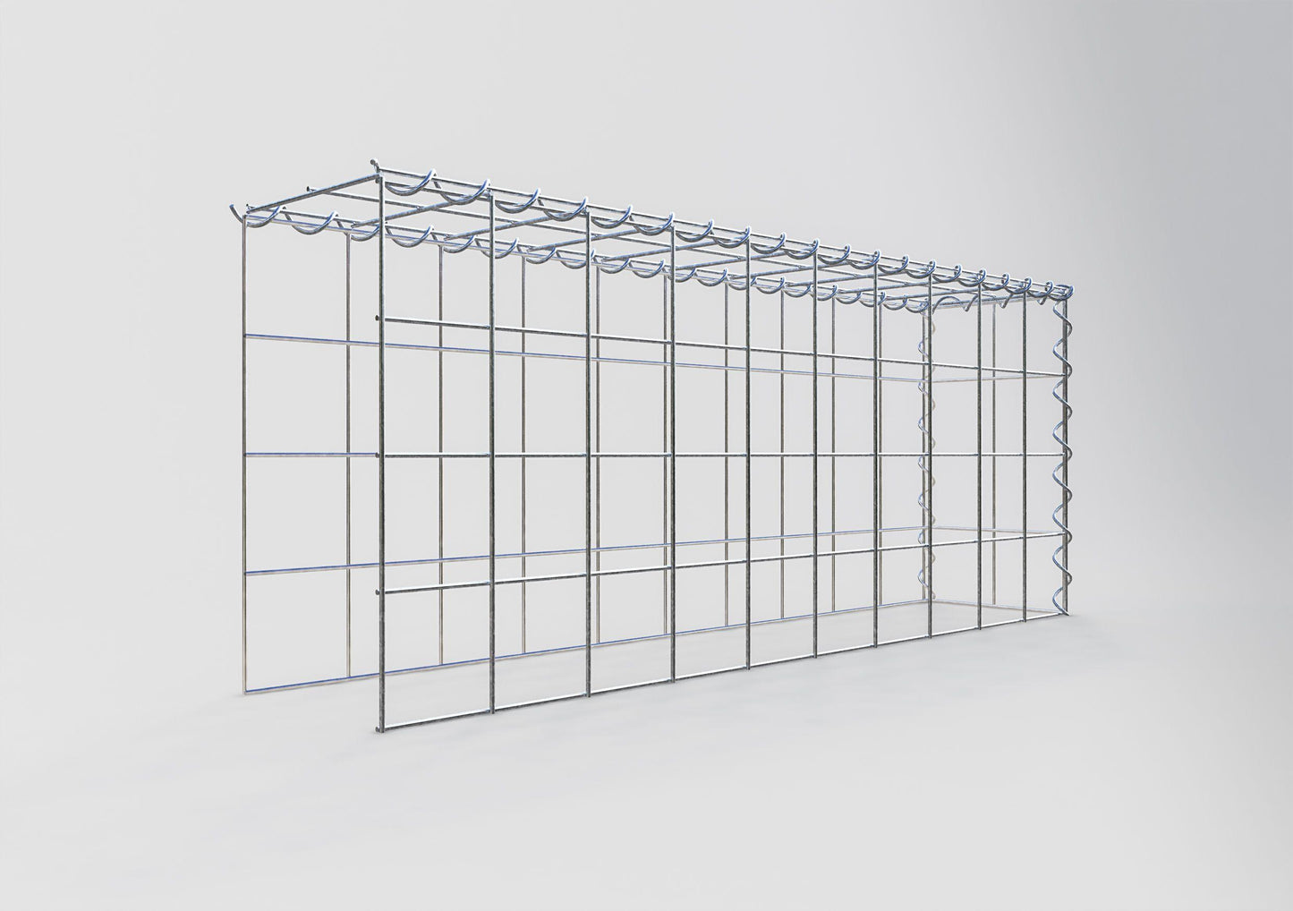 Gabion rapporté type 4 100 cm x 40 cm x 20 cm (L x H x P), mailles 10 cm x 10 cm, spirale