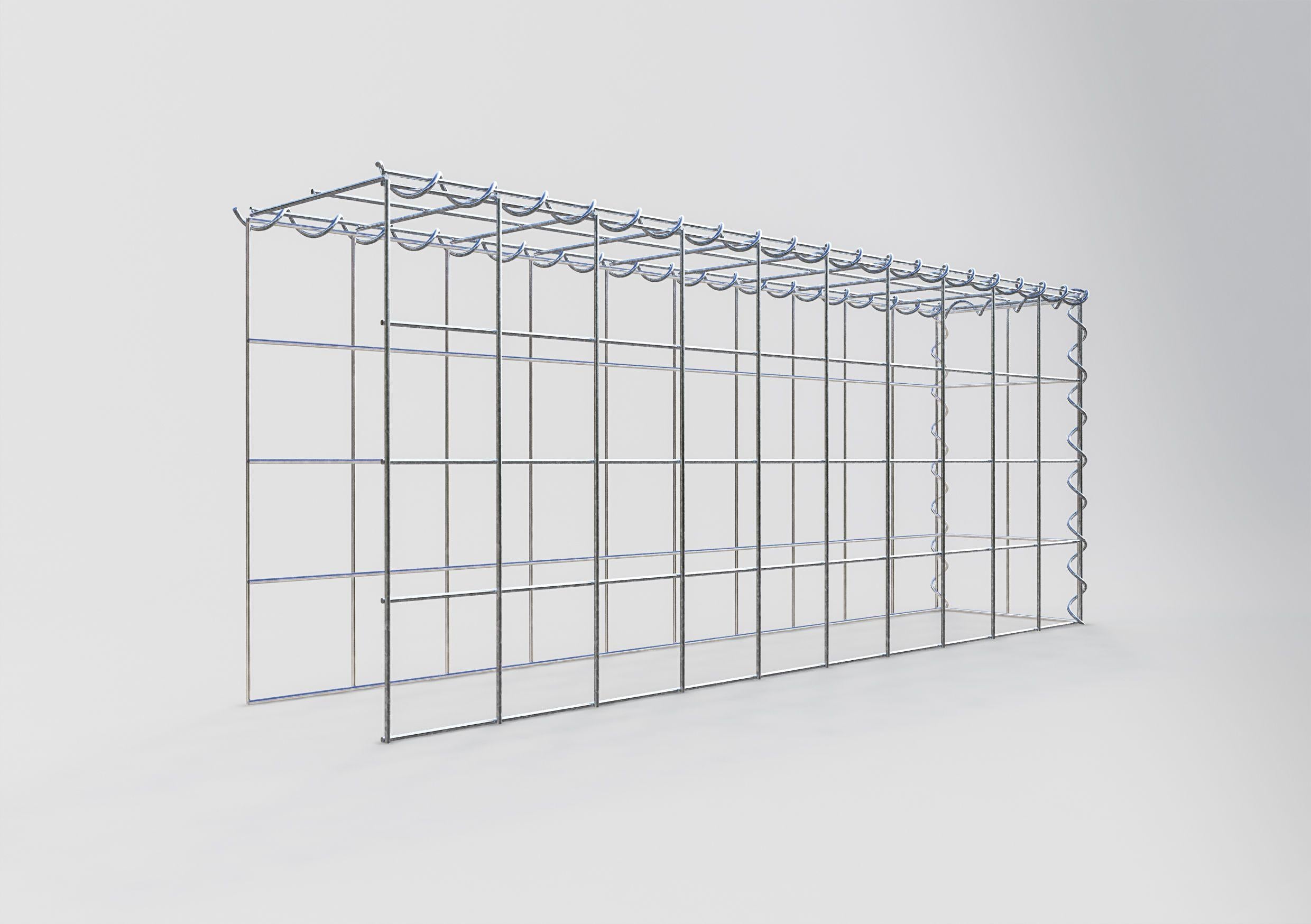 Gabion rapporté type 4 100 cm x 40 cm x 20 cm (L x H x P), mailles 10 cm x 10 cm, spirale