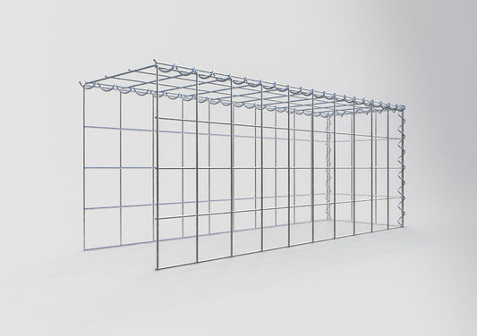 Gabion rapporté type 4 100 cm x 40 cm x 30 cm (L x H x P), mailles 10 cm x 10 cm, spirale