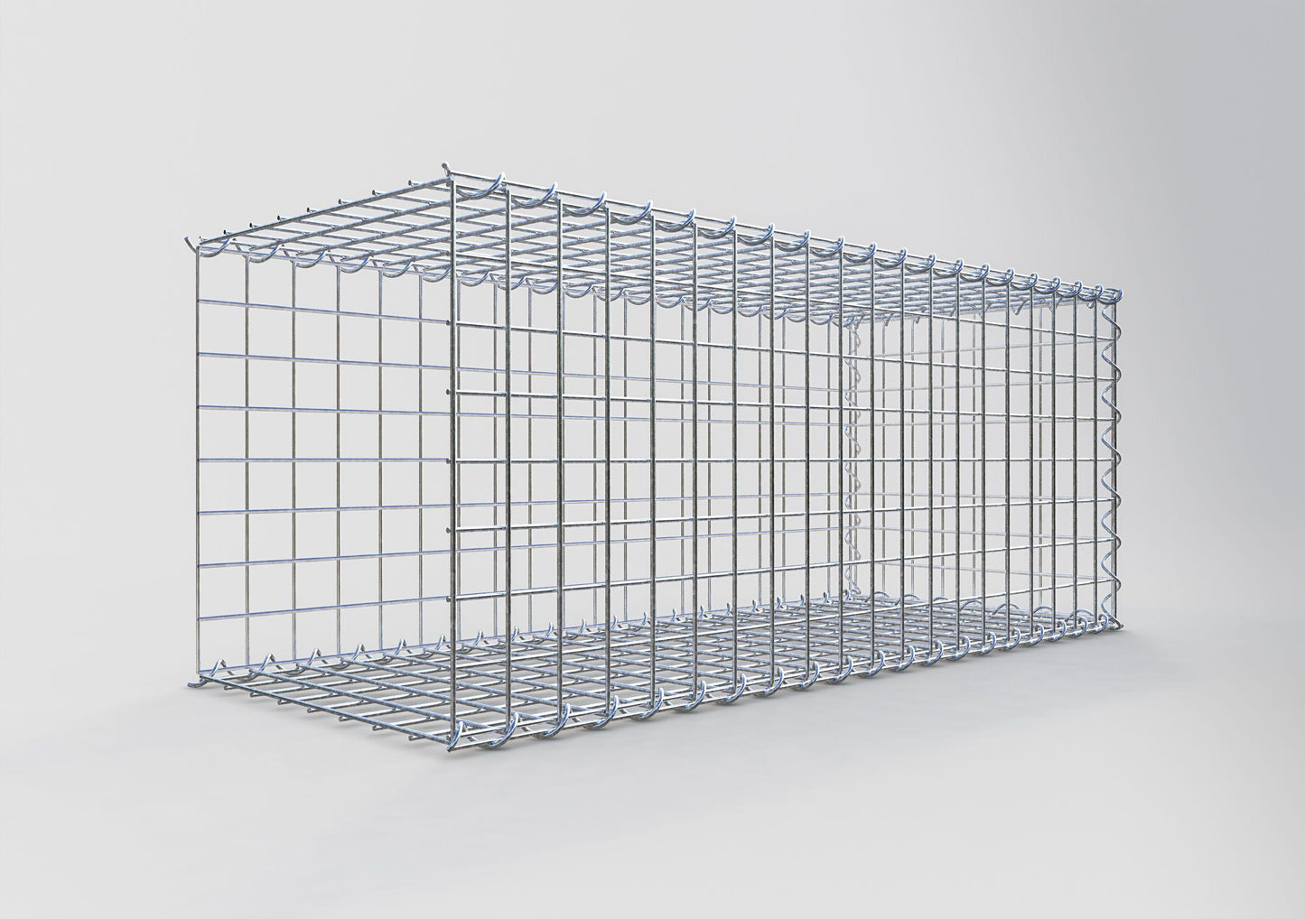 Gabion rapporté type 2 100 cm x 40 cm x 40 cm (L x H x P), mailles 5 cm x 5 cm, spirale