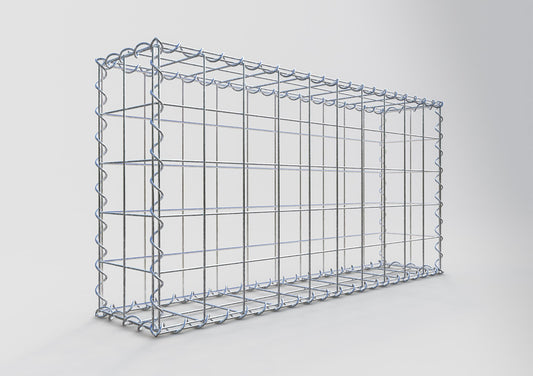 Gabião 100 cm x 50 cm x 20 cm (C x A x P), malhagem 10 cm x 10 cm, espiral