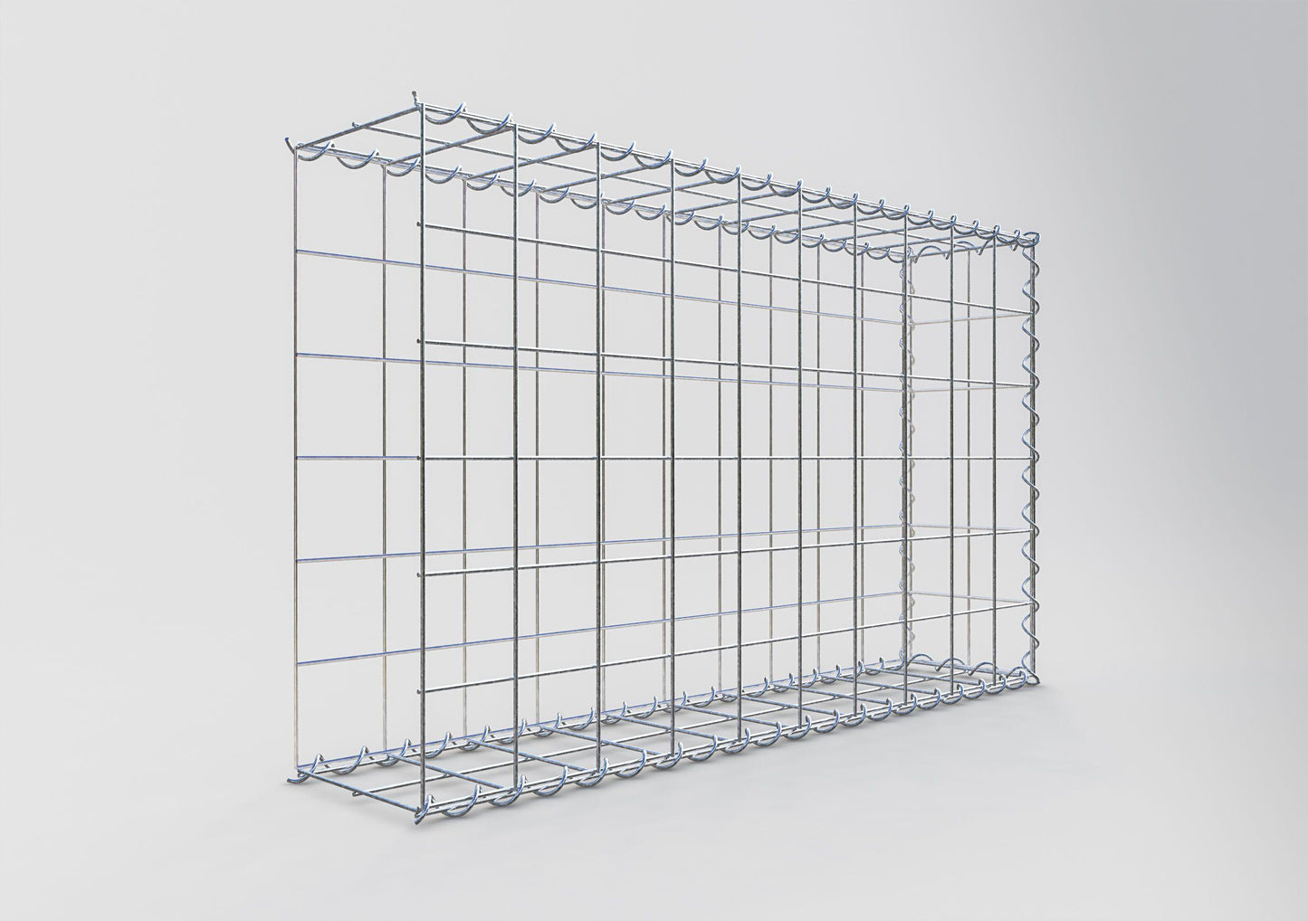 Opvokset gabion type 2 100 cm x 60 cm x 20 cm (L x H x D), maskestørrelse 10 cm x 10 cm, spiral