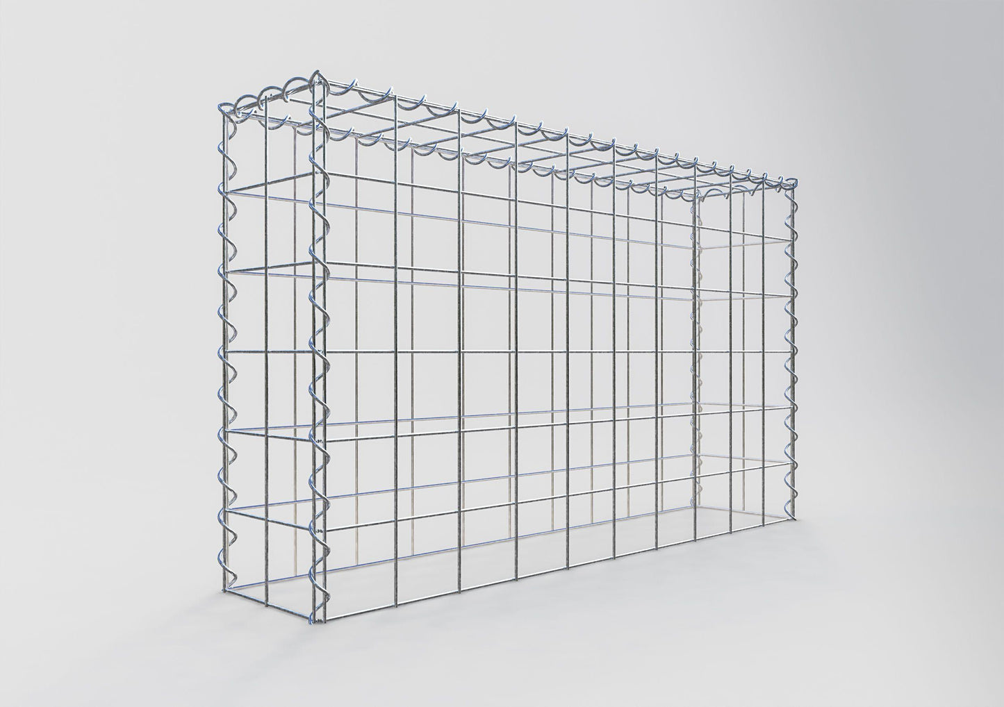 Gabion rapporté type 3 100 cm x 60 cm x 20 cm (L x H x P), mailles 10 cm x 10 cm, spirale