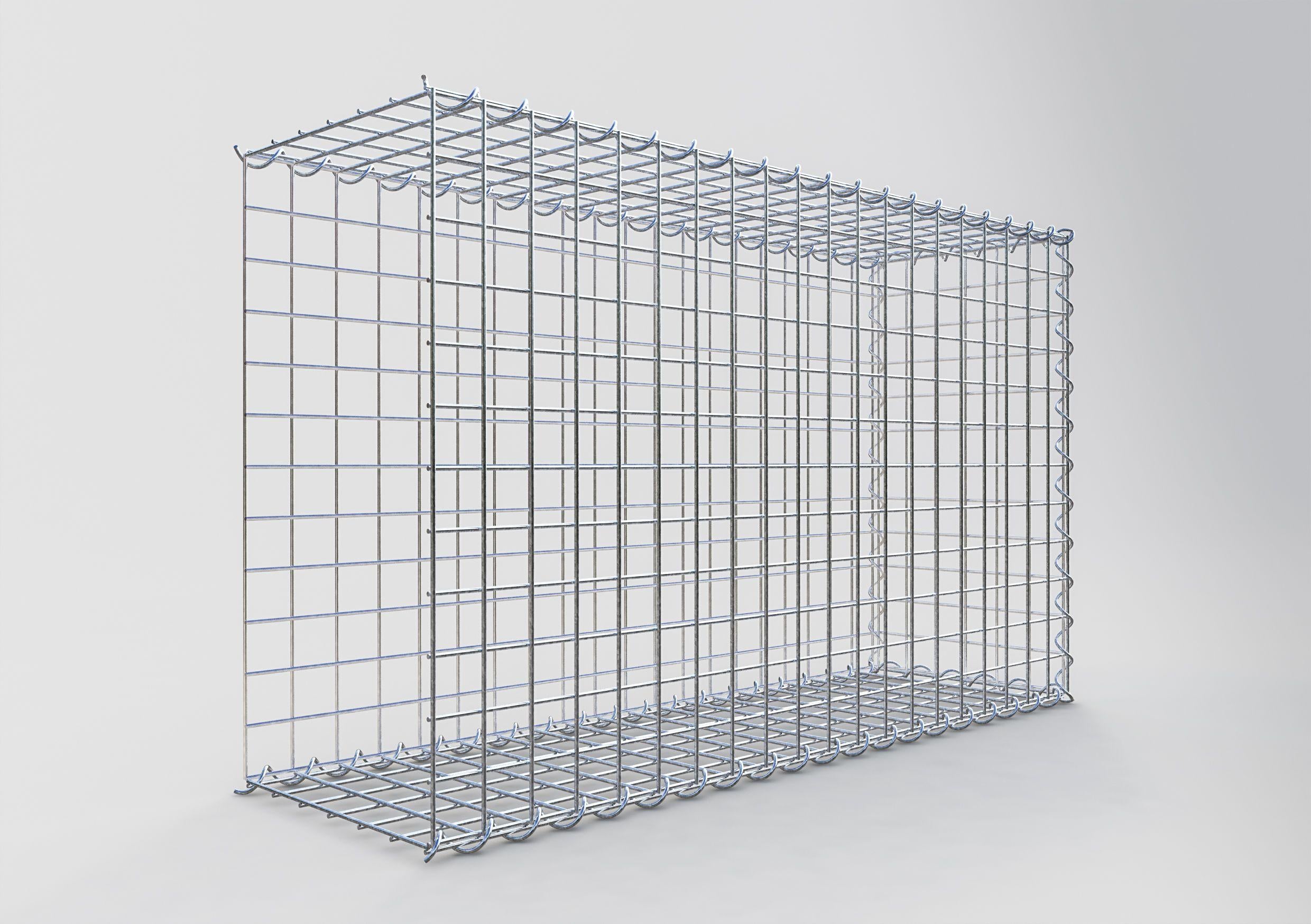 Aangegroeide schanskorf type 2 100 cm x 60 cm x 30 cm (L x H x D), maaswijdte 5 cm x 5 cm, spiraal
