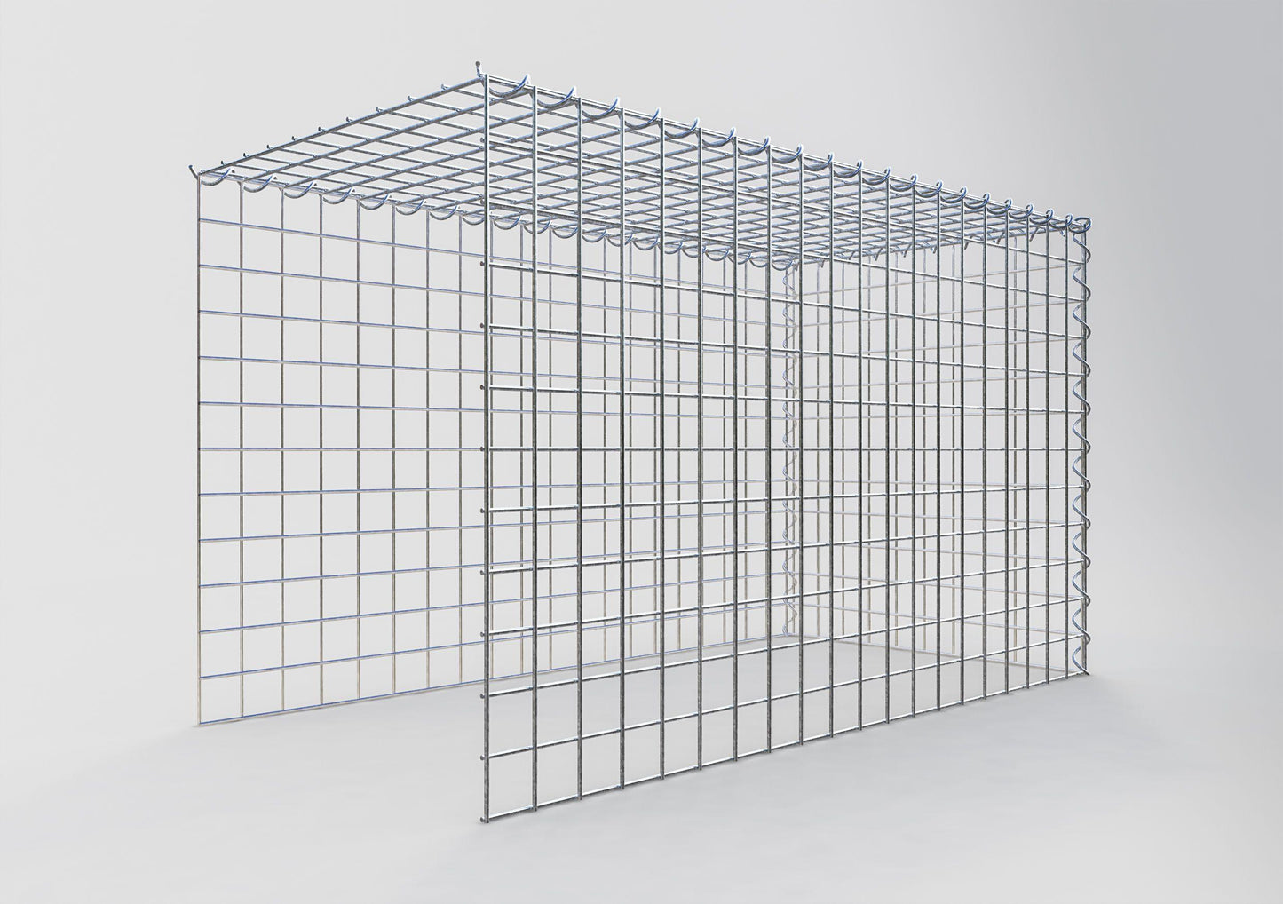 Gabbione aggiuntivo tipo 4 100 cm x 60 cm x 50 cm (L x H x P), dimensione maglia 5 cm x 5 cm, a spirale