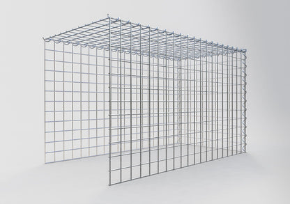 Gabbione aggiuntivo tipo 4 100 cm x 60 cm x 50 cm (L x H x P), dimensione maglia 5 cm x 5 cm, a spirale