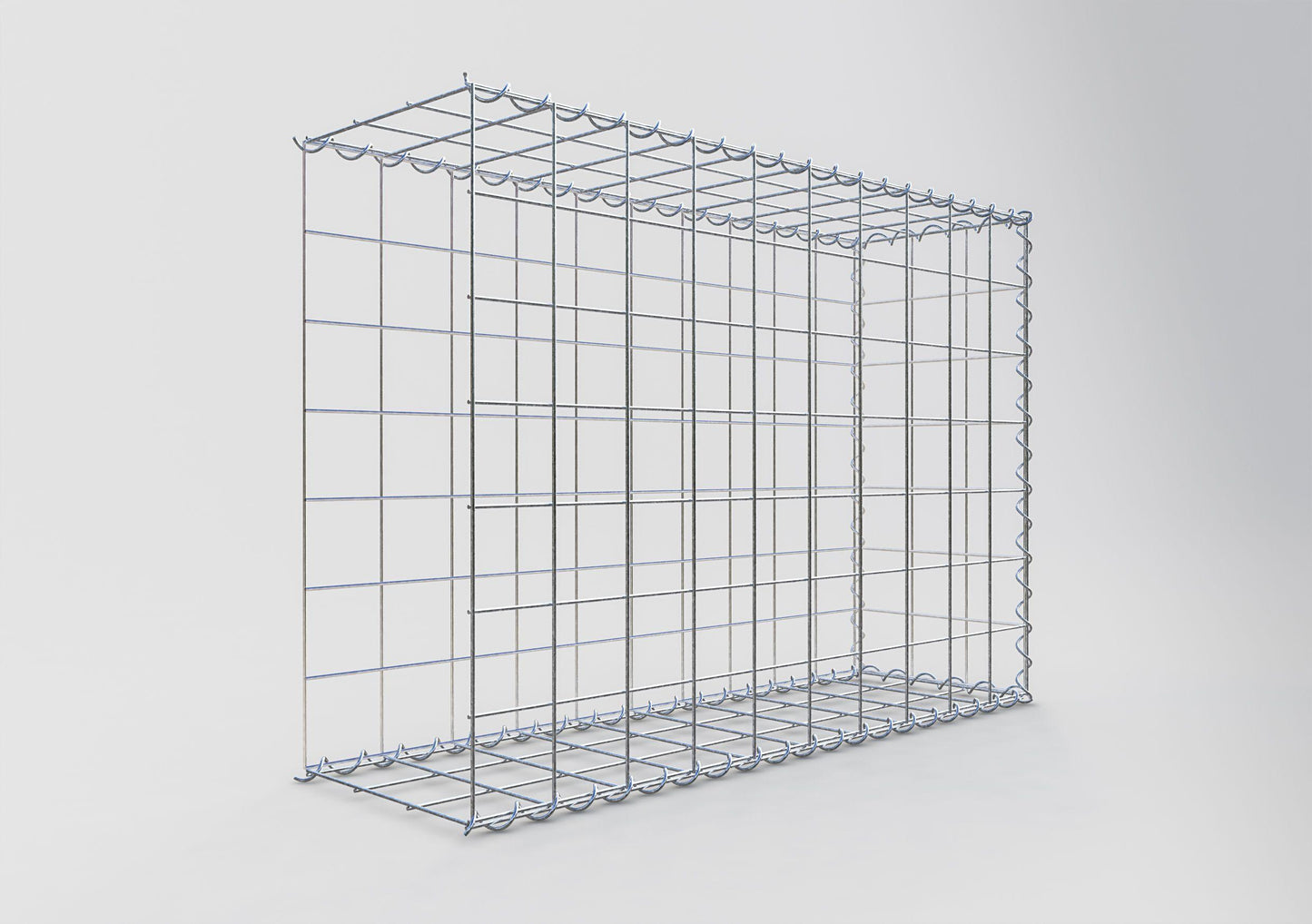 Udvokset gabion type 2 100 cm x 70 cm x 30 cm (L x H x D), maskestørrelse 10 cm x 10 cm, spiral