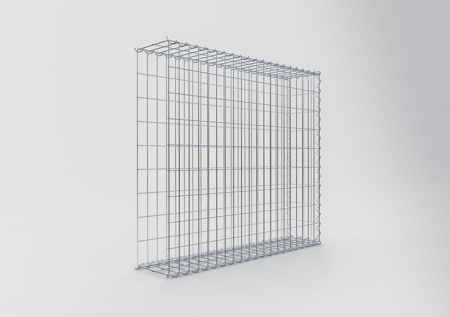 Gabion rapporté type 2 100 cm x 90 cm x 20 cm (L x H x P), mailles 5 cm x 10 cm, spirale