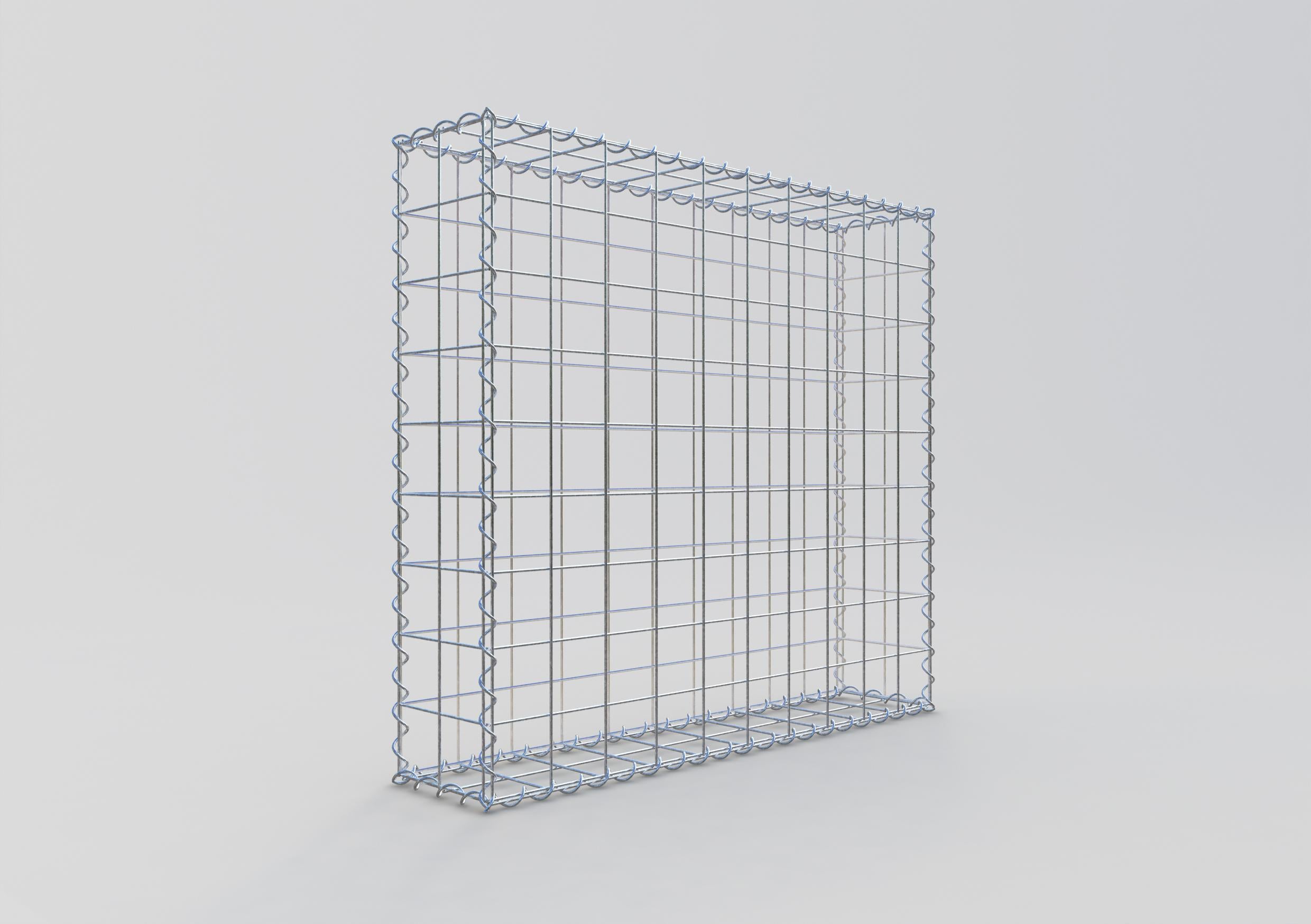 Gabion 100 cm x 90 cm x 20 cm (L x H x P), maille 10 cm x 10 cm, spirale