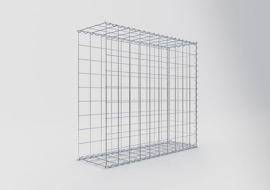 Aangebouwde schanskorf type 2 100 cm x 90 cm x 30 cm (L x H x D), maaswijdte 10 cm x 10 cm, spiraal