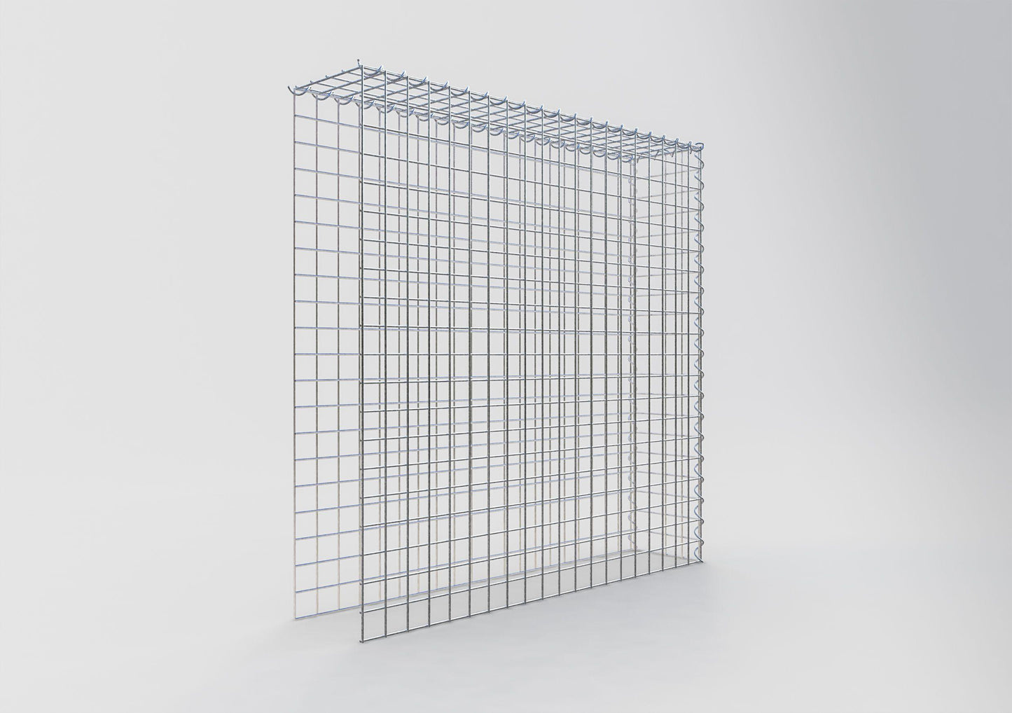 Gabion rapporté type 4 100 cm x 100 cm x 20 cm (L x H x P), mailles 5 cm x 5 cm, spirale