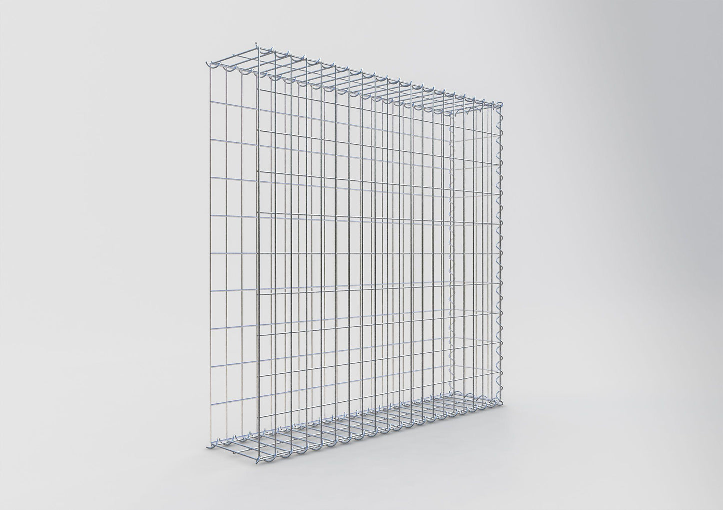 Gabion rapporté type 2 100 cm x 100 cm x 20 cm (L x H x P), mailles 5 cm x 10 cm, spirale