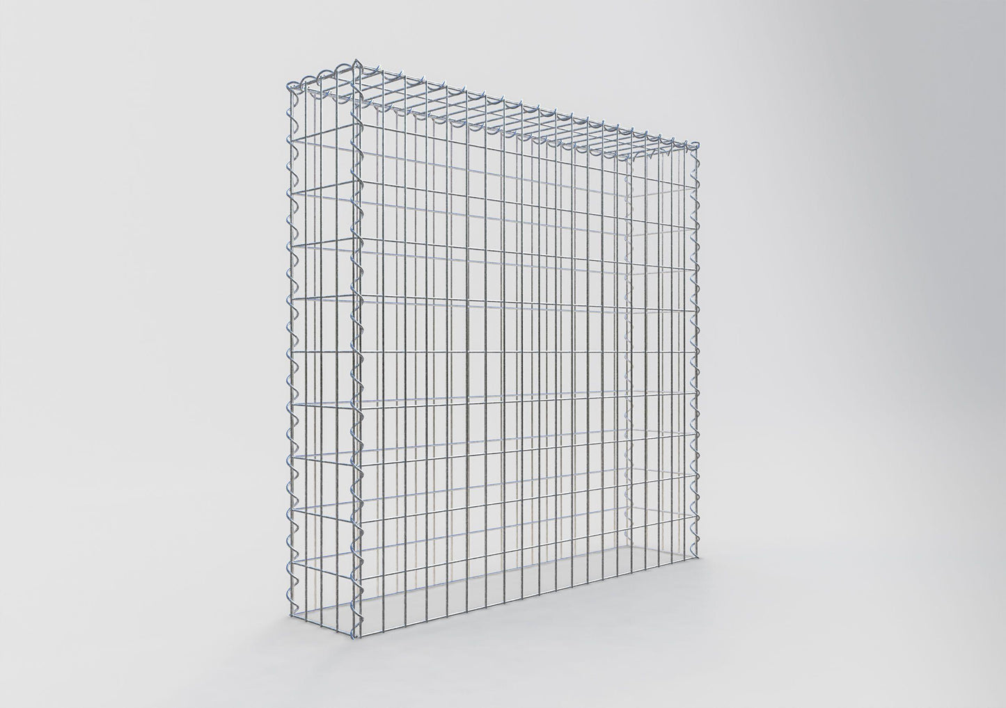 Gabion rapporté type 3 100 cm x 100 cm x 20 cm (L x H x P), mailles 5 cm x 10 cm, spirale