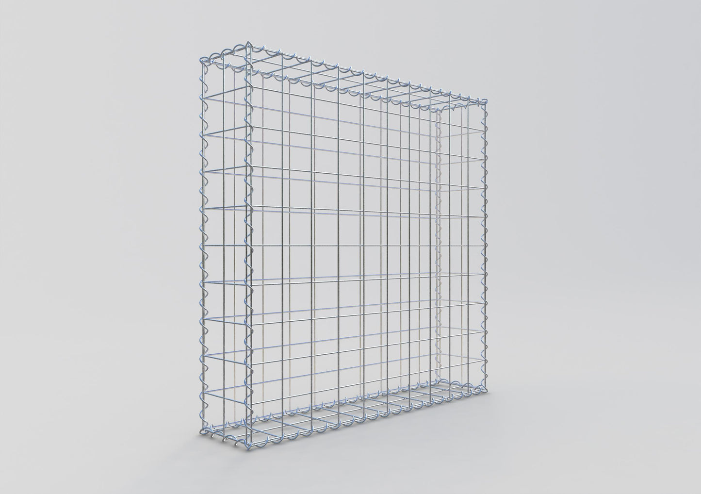 Gabion 100 cm x 100 cm x 20 cm (L x H x P), mailles 10 cm x 10 cm, spirale