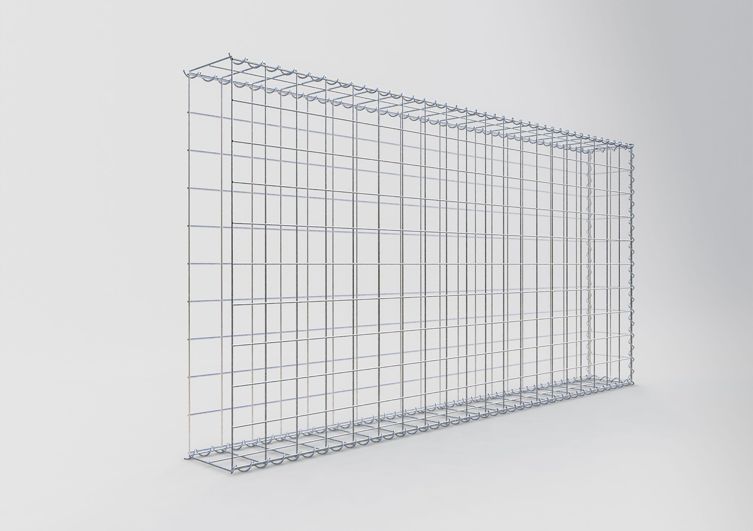 Gabion rapporté type 2 200 cm x 100 cm x 20 cm (L x H x P), mailles 10 cm x 10 cm, spirale