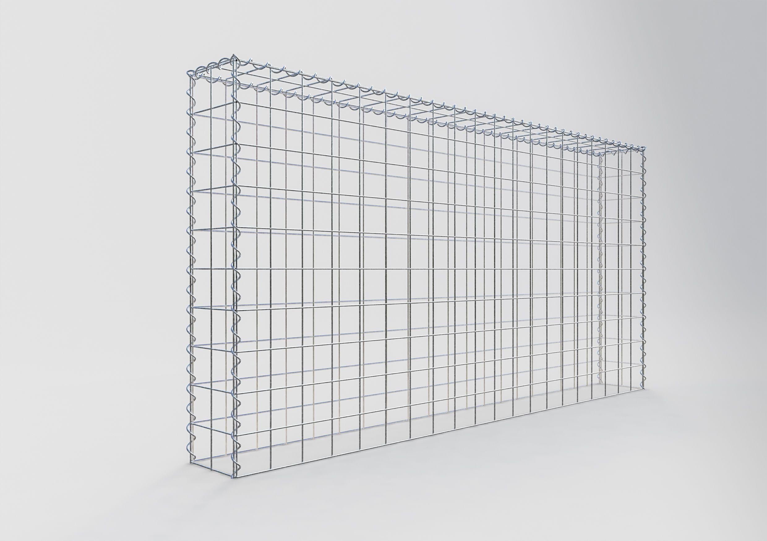 Gabion sur toile type 3 200 cm x 100 cm x 20 cm (L x H x P), maille 10 cm x 10 cm, spirale