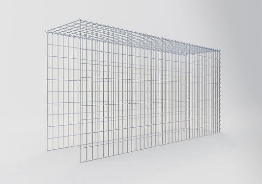 Opvokset gabion type 4 200 cm x 100 cm x 50 cm (L x H x D), maskestørrelse 5 cm x 10 cm, spiral