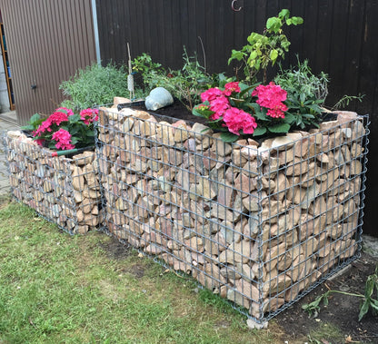 Raised bed square 130 cm x 80 cm x 80 cm (L x H x D), mesh size 5 x 10 cm, wall thickness 10 cm