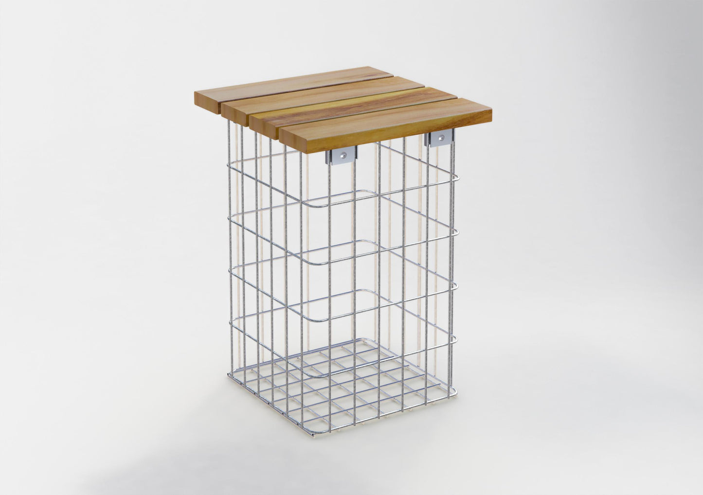 Tabouret galvanisé à chaud MW 5 x 10 cm, TEAK