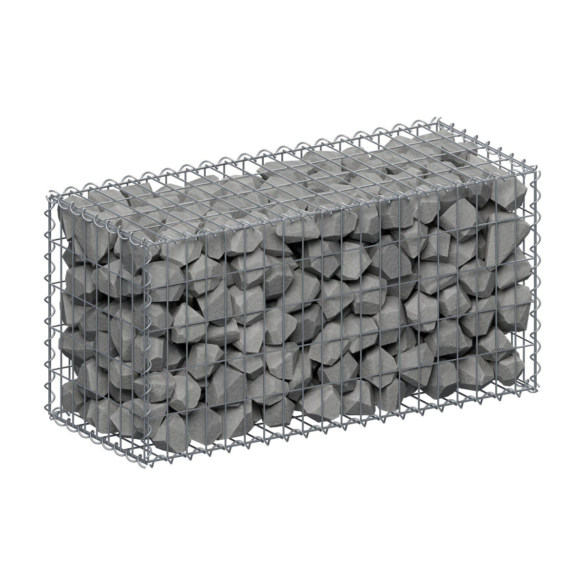 Gabion 100 cm x 50 cm x 40 cm (L x H x D), mesh size 5 cm x 10 cm, spiral