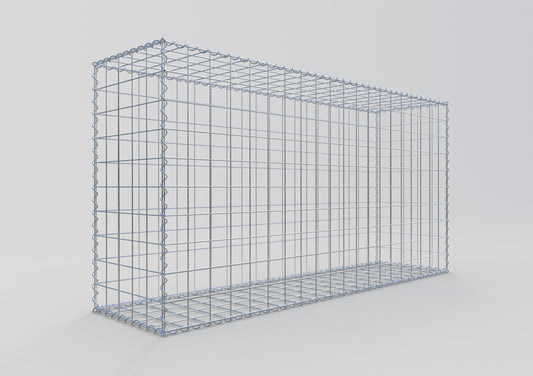 Gabião 200 cm x 100 cm x 50 cm (C x A x P), malhagem 10 cm x 10 cm, espiral