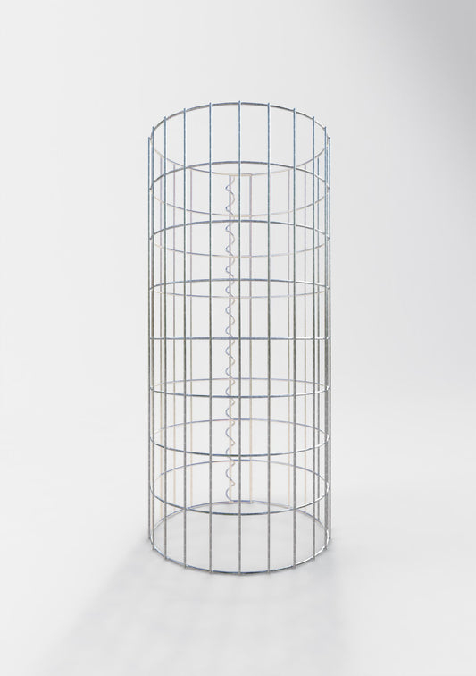 Columna de gaviones redonda 37 cm de diámetro, 80 cm de altura, malla 5 cm x 10 cm