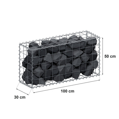 Gabion 100 cm x 50 cm x 30 cm (L x H x P), mailles 10 cm x 10 cm, spirale