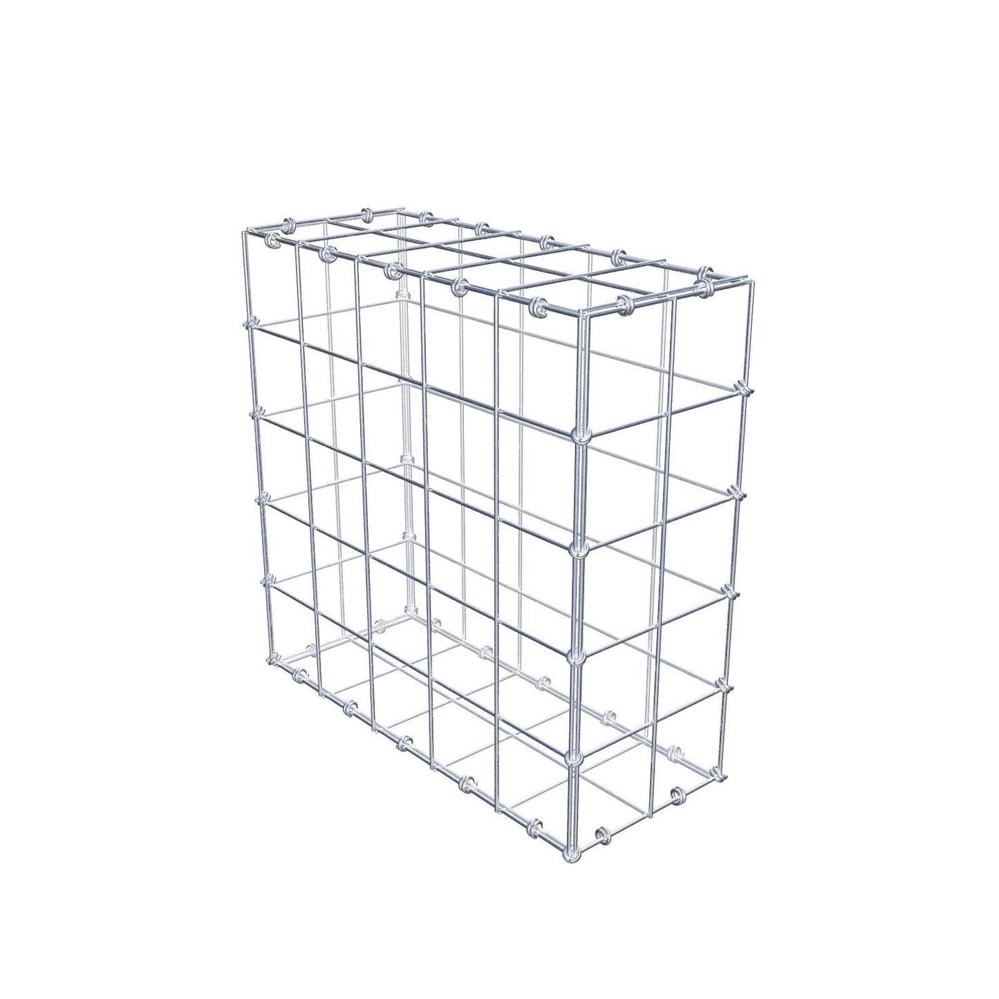 Gabião 50 cm x 50 cm x 20 cm (C x A x P), malhagem 10 x 10 cm, anel espiral