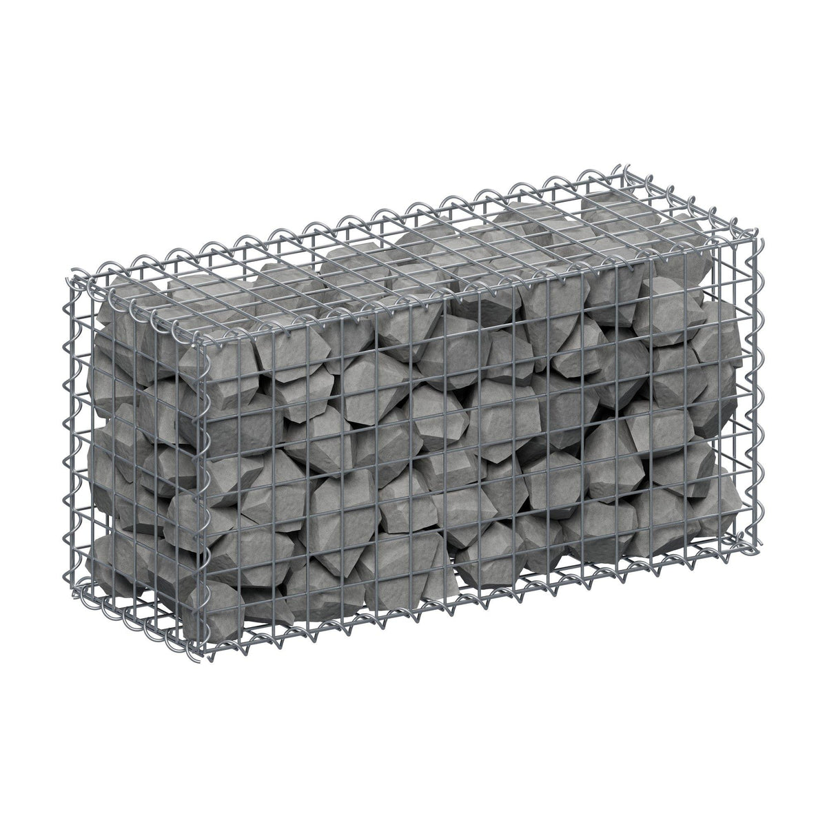 Gabion 80 cm x 40 cm x 30 cm (L x H x D), maskestørrelse 5 cm x 5 cm, spiral