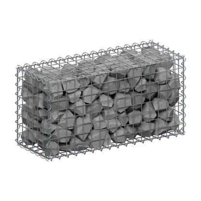 Gabion 80 cm x 40 cm x 30 cm (L x H x D), maskestørrelse 5 cm x 5 cm, spiral