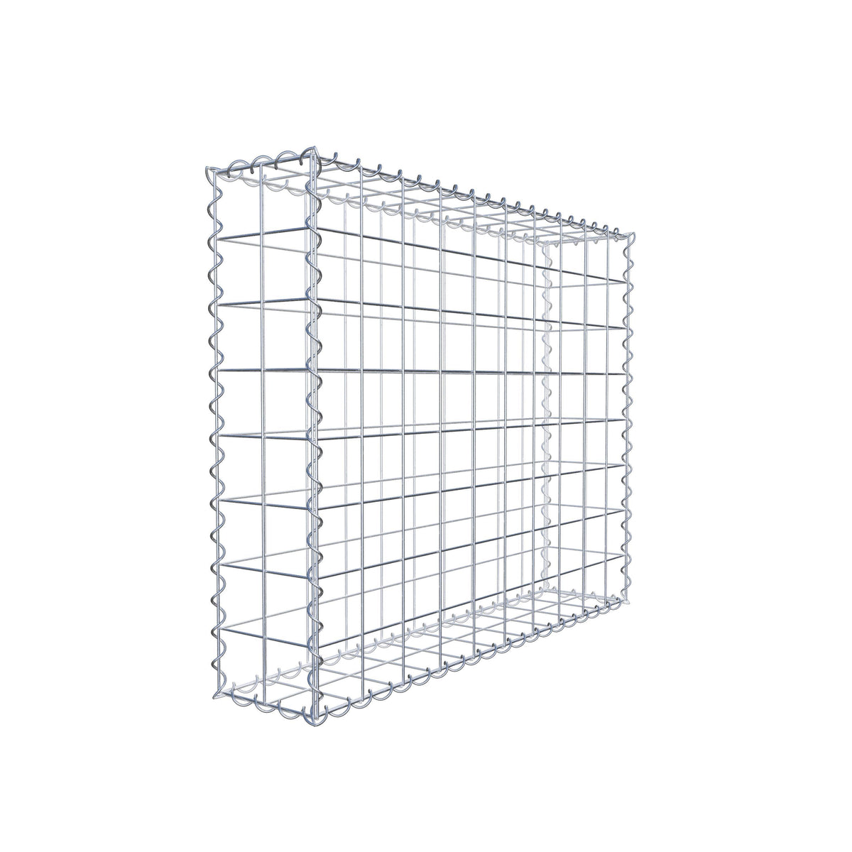 Gabião 100 cm x 80 cm x 20 cm (C x A x P), malhagem 10 cm x 10 cm, espiral