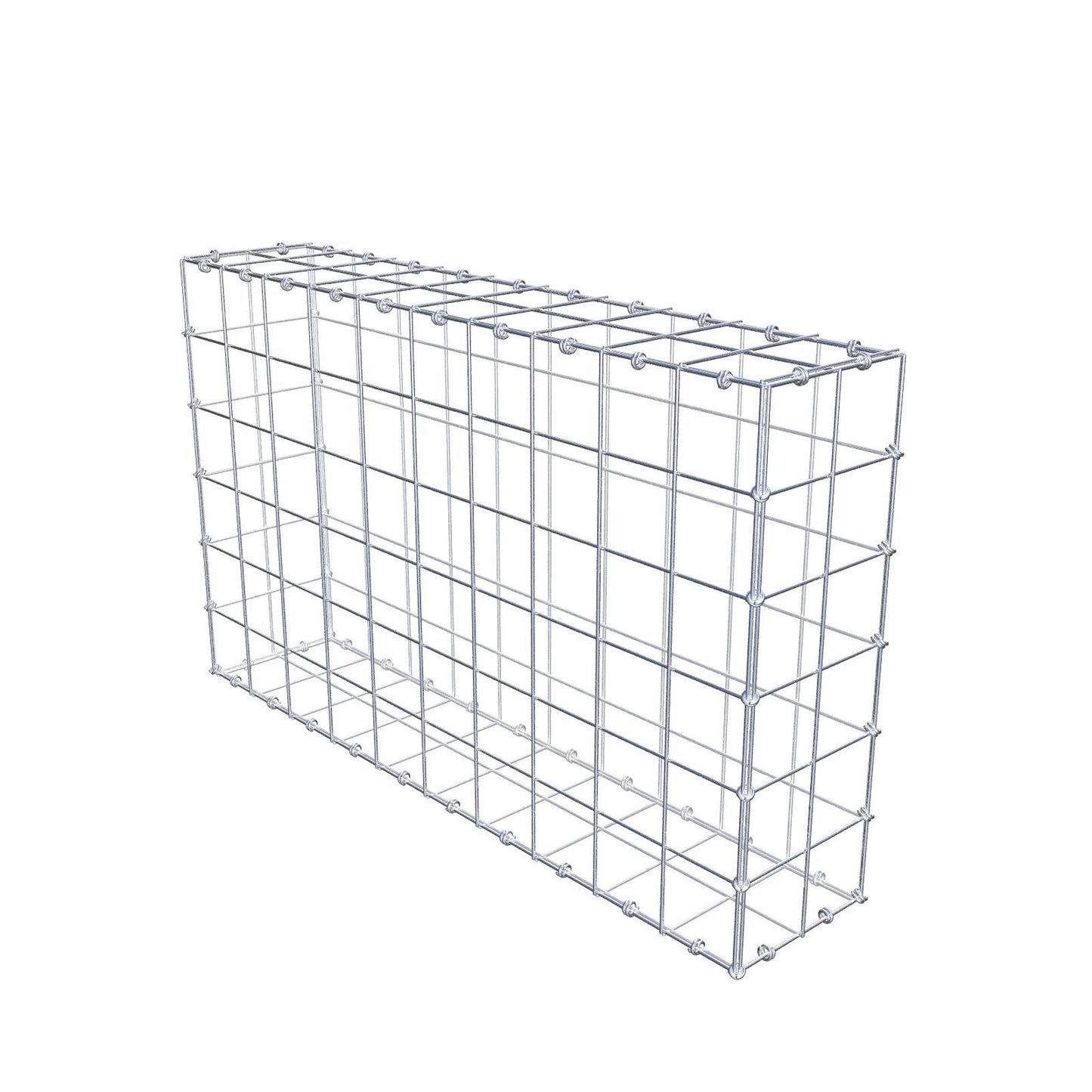 Gabione 100 cm x 60 cm x 20 cm (L x H x T), Maschenweite 10 x 10 cm, Spiralring