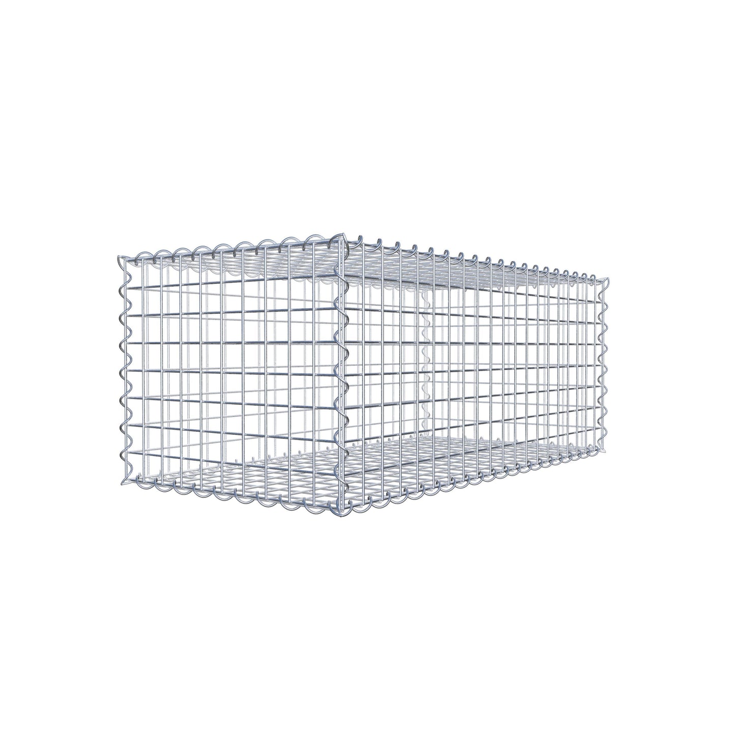 Schanskorf 100 cm x 40 cm x 50 cm (L x H x D), maaswijdte 5 cm x 5 cm, spiraalvormig